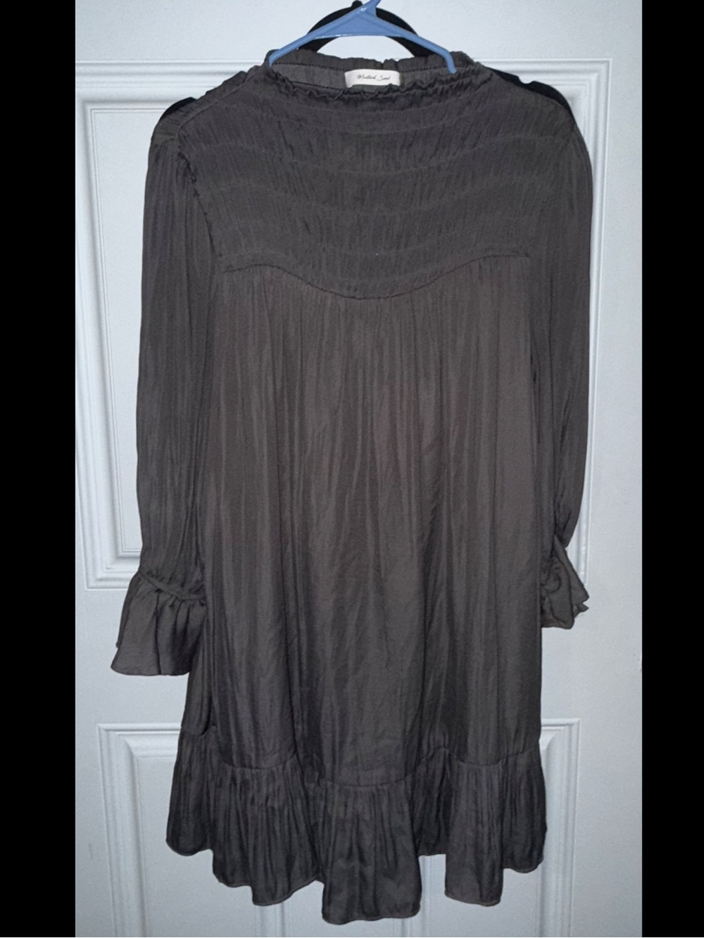 Mustard Seed Charcoal Gray Smocked Dress